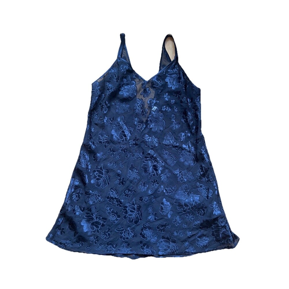 Vintage Jones New York Sexy Slip Dress Lingerie Floral Embroidered Size Small